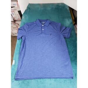 Nautica Polo Shirt Size Large Men Blue Performance Short Sleeve Wicking Golf NWT